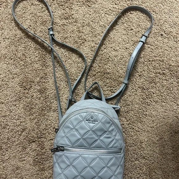 kate spade | Bags | Kate Spade Gray Quilted Backpack With  display picture 2